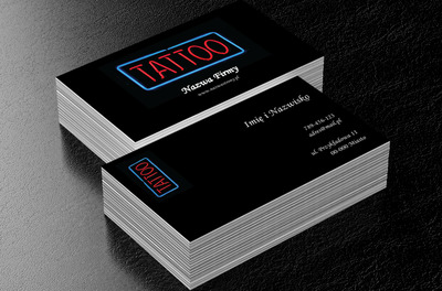 Neonowy styl dla studia tatuażu, Zdrowie i uroda, Studio tatuażu - Wizytówki Netprint