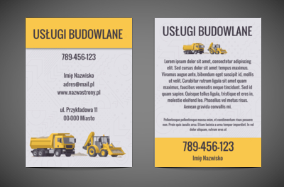 Maszyny gotowe do pracy, Budownictwo, Wynajem sprzętu - Ulotki Netprint