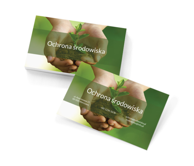 Dłoń trzymająca drzewo, Środowisko i Przyroda, Ochrona Środowiska - Wizytówki Netprint szablony online