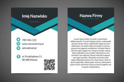 Turkusowa geometria nowoczesnego biznesu, Motywy, Kod QR - Ulotki Netprint