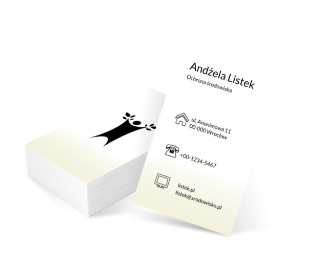 Sylwetka człowieka z liśćmi, Środowisko i Przyroda, Ochrona Środowiska - Wizytówki Netprint szablony online