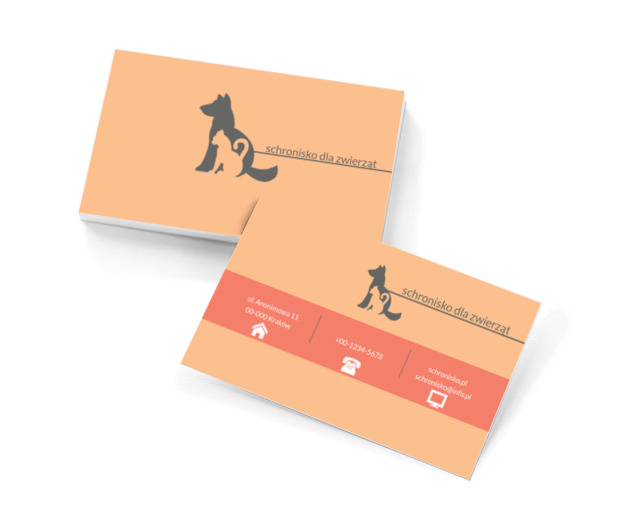 Jak pies z kotem, Środowisko i Przyroda, Schronisko - Wizytówki Netprint szablony online