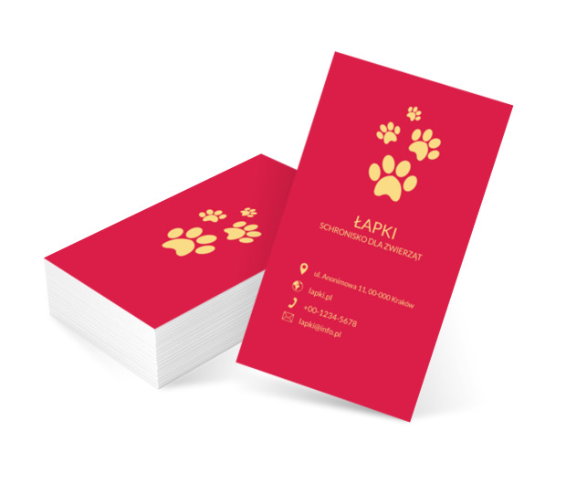 Zwierzęce łapy, Środowisko i Przyroda, Schronisko - Wizytówki Netprint szablony online