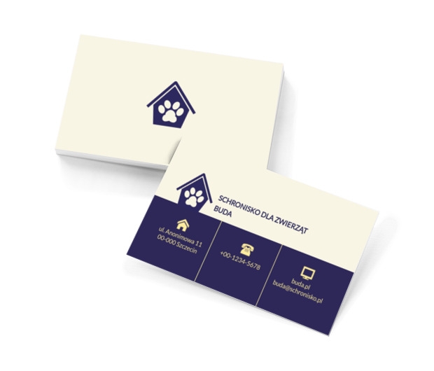 Dom z łapą, Środowisko i Przyroda, Schronisko - Wizytówki Netprint szablony online