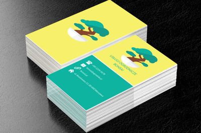 Zielone drzewko bonsai, Środowisko i Przyroda, Usługi ogrodnicze - Wizytówki Netprint