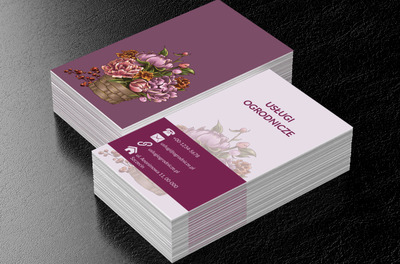 Kosz ciętych kwiatów, Środowisko i Przyroda, Usługi ogrodnicze - Wizytówki Netprint