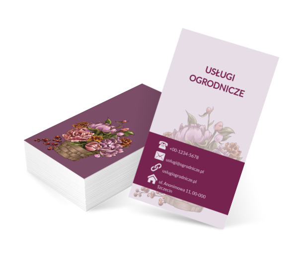 Kosz ciętych kwiatów, Środowisko i Przyroda, Usługi ogrodnicze - Wizytówki Netprint szablony online