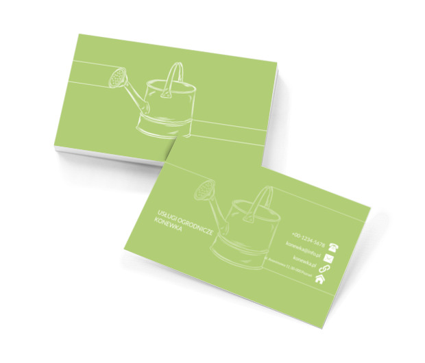 Biała konewka, Środowisko i Przyroda, Usługi ogrodnicze - Wizytówki Netprint szablony online