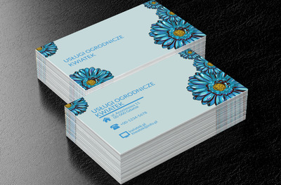 Piękne niebieskie kwiaty, Środowisko i Przyroda, Usługi ogrodnicze - Wizytówki Netprint