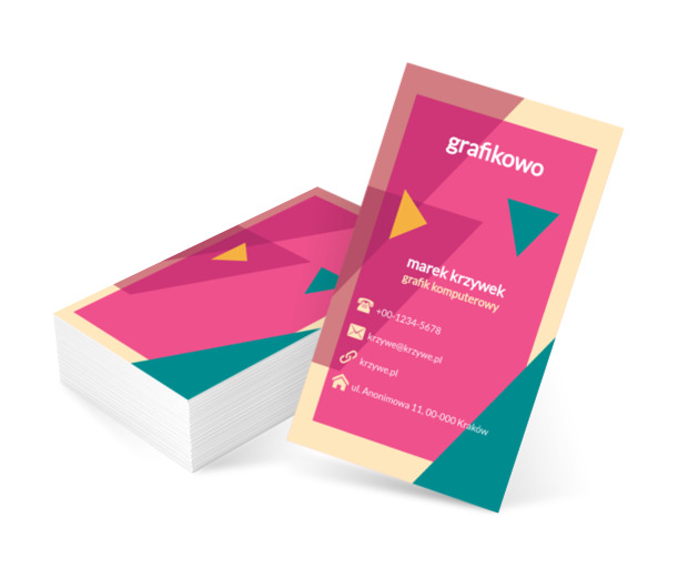 Kolorowe trójkąty, Telekomunikacja i Internet, Grafik komputerowy - Wizytówki Netprint szablony online