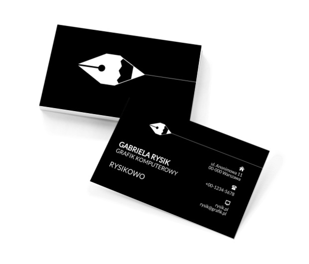 Białe pióro, Telekomunikacja i Internet, Grafik komputerowy - Wizytówki Netprint szablony online