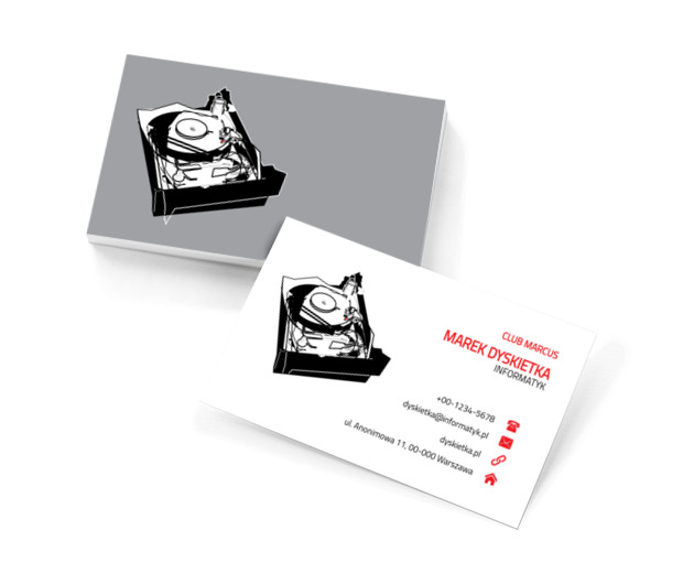 Biało-czarny napęd, Telekomunikacja i Internet, Informatyk - Wizytówki Netprint szablony online