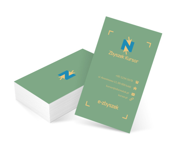 Dwa wskazujące kursory, Telekomunikacja i Internet, Informatyk - Wizytówki Netprint szablony online