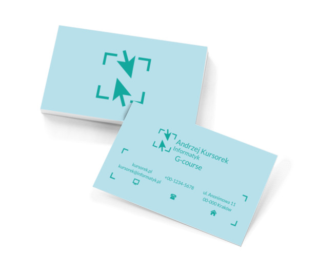 Zielone kursory, Telekomunikacja i Internet, Informatyk - Wizytówki Netprint szablony online