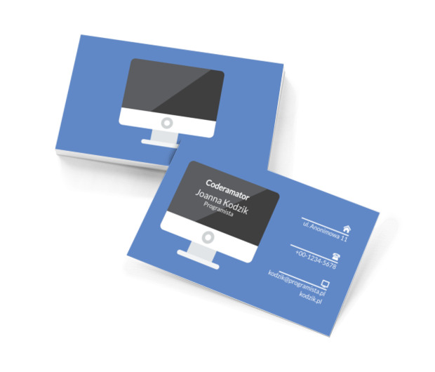 Duży monitor, Telekomunikacja i Internet, Programista - Wizytówki Netprint szablony online