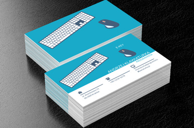 Biała klawiatura, Telekomunikacja i Internet, Programista - Wizytówki Netprint