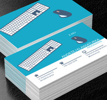 Biała klawiatura, Telekomunikacja i Internet, Programista - Wizytówki Netprint