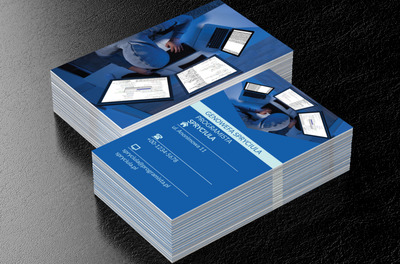 Trzy monitory, Telekomunikacja i Internet, Programista - Wizytówki Netprint