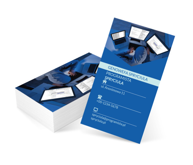 Trzy monitory, Telekomunikacja i Internet, Programista - Wizytówki Netprint szablony online