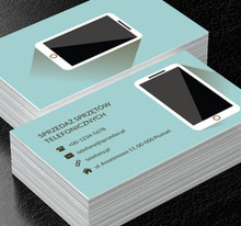 Biały smartfon, Telekomunikacja i Internet, Telefony komórkowe / Smartfony - Wizytówki Netprint