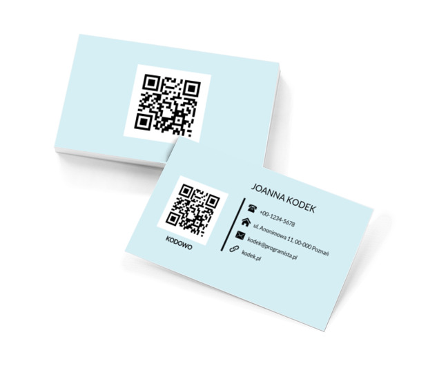 Duży kod QR, Telekomunikacja i Internet, Programista - Wizytówki Netprint szablony online