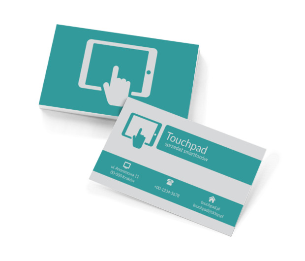 Turkusowy touchpad, Telekomunikacja i Internet, Telefony komórkowe / Smartfony - Wizytówki Netprint szablony online