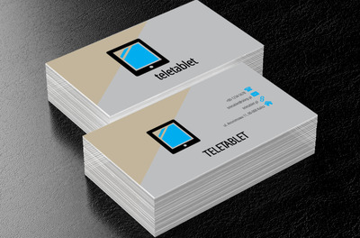 Tablet  z niebieskim ekranem, Telekomunikacja i Internet, Telefony komórkowe / Smartfony - Wizytówki Netprint