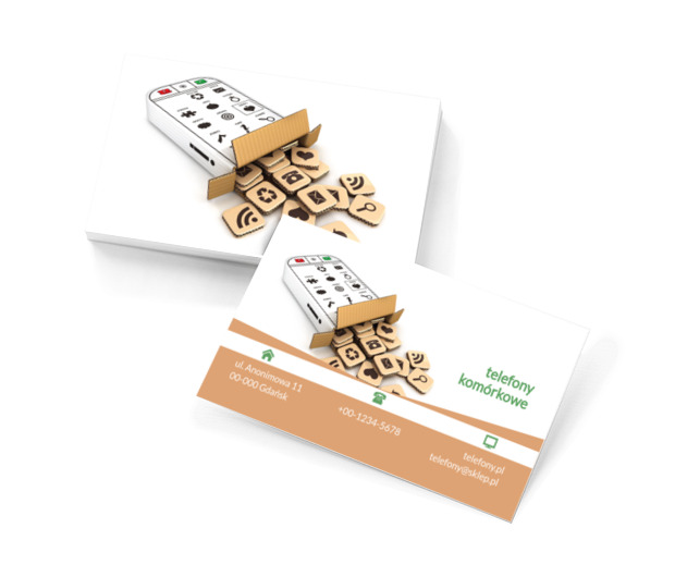 Wypadające aplikacje, Telekomunikacja i Internet, Telefony komórkowe / Smartfony - Wizytówki Netprint szablony online