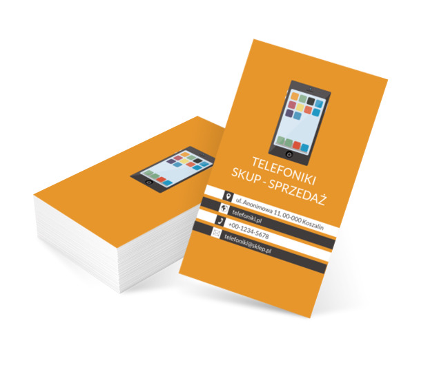 Kolorowy smartfon, Telekomunikacja i Internet, Telefony komórkowe / Smartfony - Wizytówki Netprint szablony online