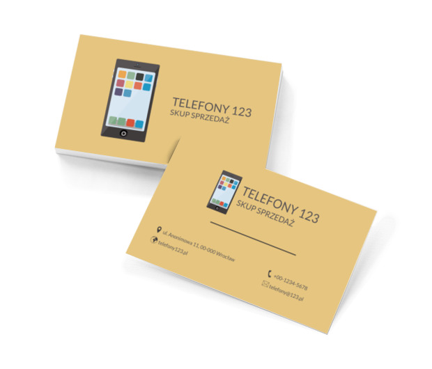Smartfon na pastelowym tle, Telekomunikacja i Internet, Telefony komórkowe / Smartfony - Wizytówki Netprint szablony online