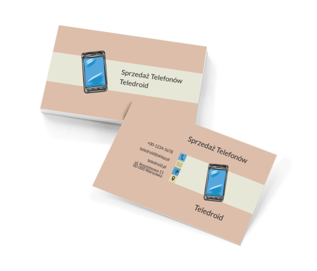 Komiksowy telefon, Telekomunikacja i Internet, Telefony komórkowe / Smartfony - Wizytówki Netprint szablony online