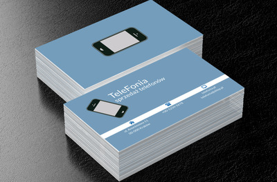 Smartfon na niebieskim tle, Telekomunikacja i Internet, Telefony komórkowe / Smartfony - Wizytówki Netprint