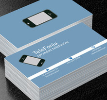 Smartfon na niebieskim tle, Telekomunikacja i Internet, Telefony komórkowe / Smartfony - Wizytówki Netprint