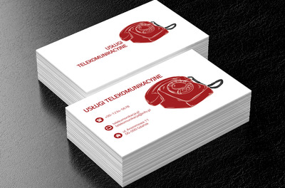 Czerwony telefon, Telekomunikacja i Internet, Usługi telekomunikacyjne - Wizytówki Netprint