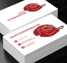 Czerwony telefon, Telekomunikacja i Internet, Usługi telekomunikacyjne - Wizytówki Netprint