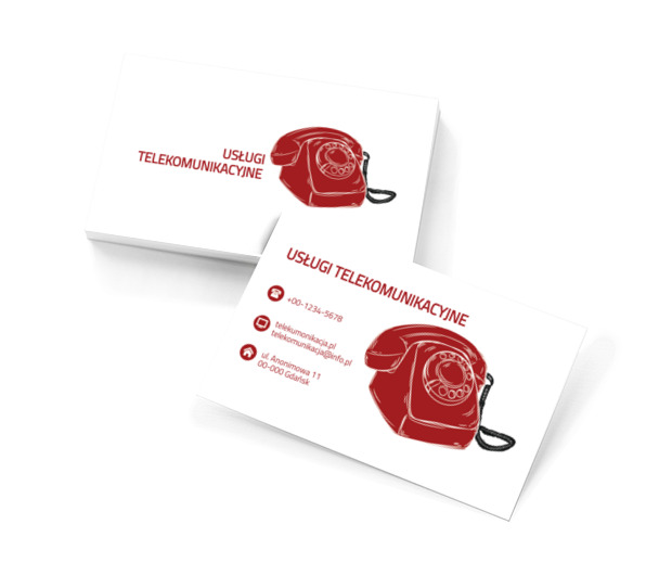 Czerwony telefon, Telekomunikacja i Internet, Usługi telekomunikacyjne - Wizytówki Netprint szablony online