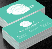 Biały telefon stacjonarny, Telekomunikacja i Internet, Usługi telekomunikacyjne - Wizytówki Netprint