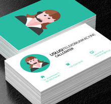 Kobieta telemarketer, Telekomunikacja i Internet, Usługi telekomunikacyjne - Wizytówki Netprint