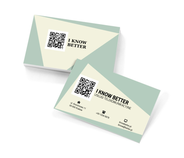 Kod QR, Telekomunikacja i Internet, Usługi telekomunikacyjne - Wizytówki Netprint szablony online