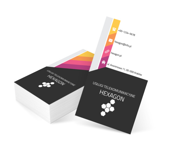 Różowo-pomarańczowe pasy, Telekomunikacja i Internet, Usługi telekomunikacyjne - Wizytówki Netprint szablony online