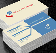 Czerwona słuchawka, Telekomunikacja i Internet, Usługi telekomunikacyjne - Wizytówki Netprint