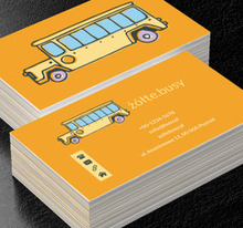 Żółty autobus, Transport, Busy - Wizytówki Netprint