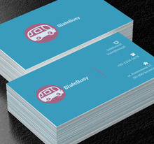 Biały bus w czerwonym kole, Transport, Busy - Wizytówki Netprint