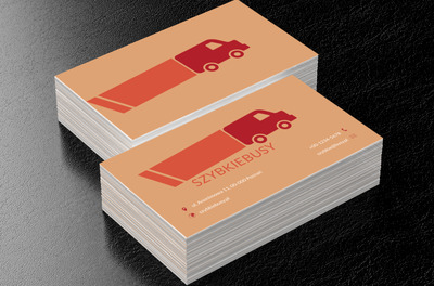 Czerwony bus, Transport, Busy - Wizytówki Netprint