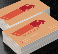 Czerwony bus, Transport, Busy - Wizytówki Netprint