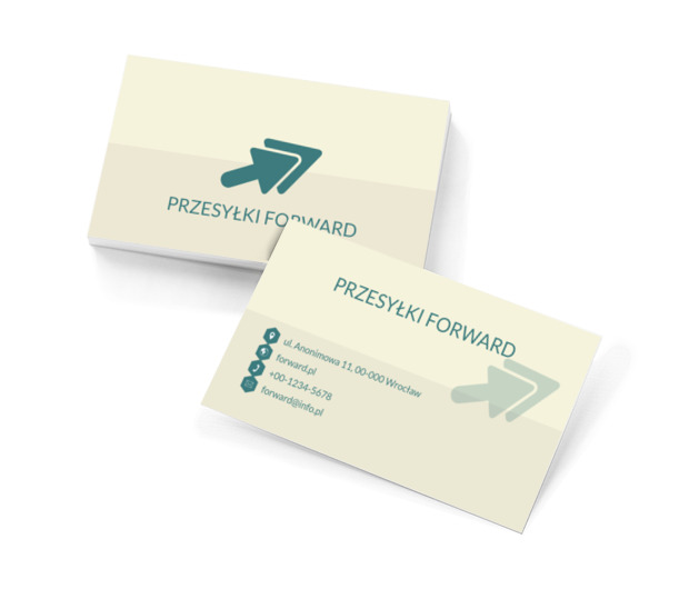 Dwie zielone strzałki, Transport, Przesyłki - Wizytówki Netprint szablony online
