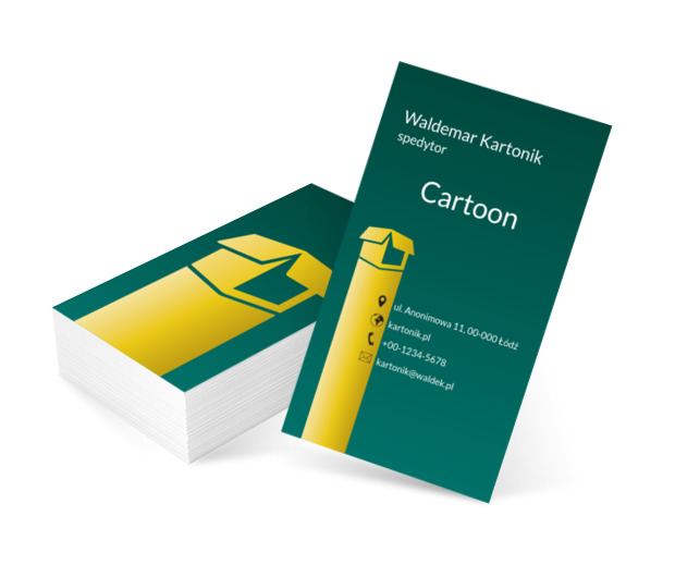 Otwarte żółte pudełko, Transport, Przesyłki - Wizytówki Netprint szablony online