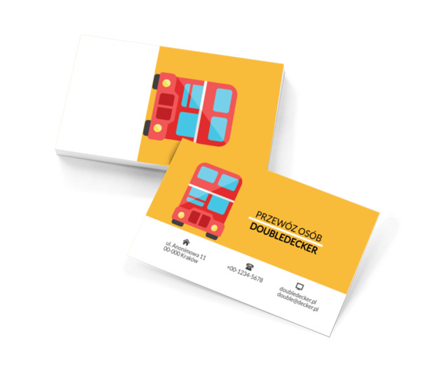 Angielski autobus, Transport, Przewóz osób - Wizytówki Netprint szablony online
