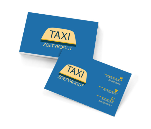 Żółty kogut, Transport, Taxi - Wizytówki Netprint szablony online