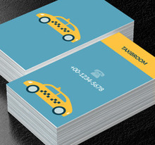 Taksówka na niebieskim tle, Transport, Taxi - Wizytówki Netprint